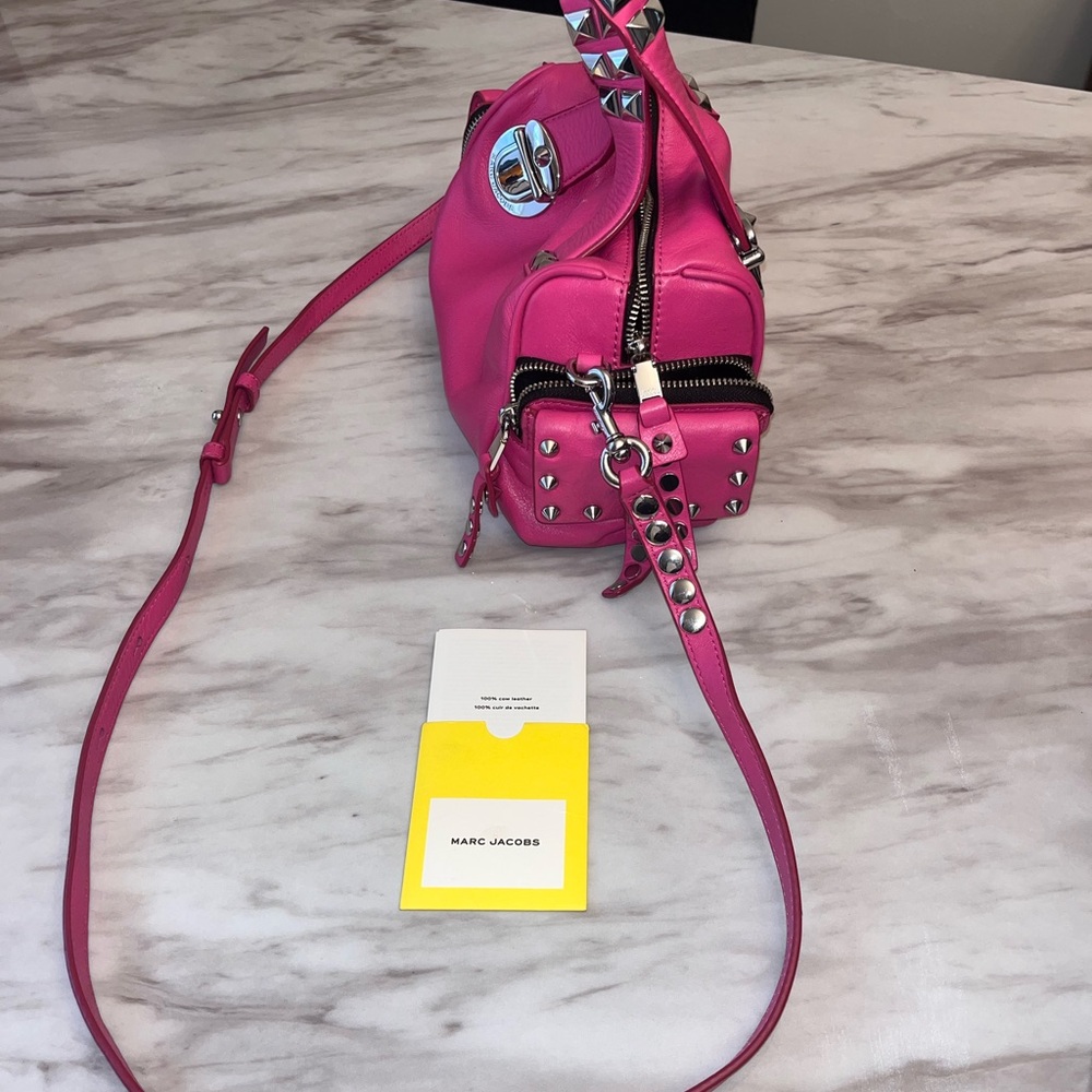 Marc Jacobs Studded Pushlock Mini Satchel – Magenta, Used, Great Shape - Picture 2 of 16